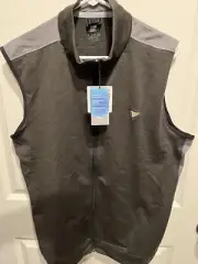 Puma Cloudspun Full Zip Sleeveless Vest NWT Size L Black with Gray Accents