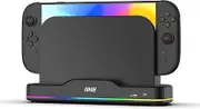 IINE Cooling Fan for Switch 2, Dual-Fan Cooling with Adjustable RGB Lighting, USB Expansion, Plug & Play Dock Cooler for Enhanced Console Performance (Dock Version)