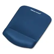 Fellowes 9287301 7.25" x 9.37" Plush Touch Mouse Pad with Wrist Rest - Blue New