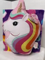 NWT Nogginz Pillow Plush Blanket Set Jojo Siwa Overnight Kids Unicorn Rainbow