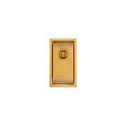 AGUZZO Stainless Steel Kitchen and Laundry Sink - 250mm Half Bowl - Brushed Gold - Top/Under Mount