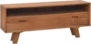 Teak Wood TV Stand for Living Room, Cabinet Table with Shelf and Storage - Entertainment Center, Bedroom Furniture & Media Console