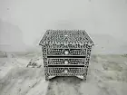 Handmade Bone Inlay 3 Drawer Bed Side Table, Living Room Bed Side Table,