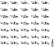 Cabinet Shelf Pegs Self-Tapping Screws, 36Pcs Self Tapping Cabinet Shelf Screws Self-Tapping Screws Cabinet Laminate Support Shelf Bracket Screws Pegs Shelf Support Pins with Covers,White