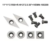 1Set Carbide Cutter Blade Inserts Kit Wood Lathe Turning Tools Round Square Part