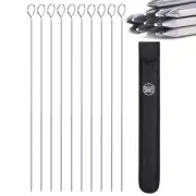 Kabob Skewers, Set of 14, 15" Shish Kabob Skewers for Grilling. Made With Typ...