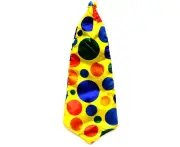 CLOWN TIE Big Jumbo Large Fun Crazy Clowns Costume Bow Dress Circus Party Yellow