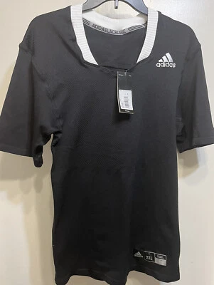 adidas Techfit Lax Men Lacrosse Jersey Black White CF0893 2XL