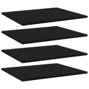 Black Bookcase Replacement Shelves 4 Pcs 60x50cm Bookshelf Boards Shelf Panel