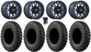 KMC Technic 15" Wheels Blue 30" MotoRally Tires RZR XP 1000 / PRO XP