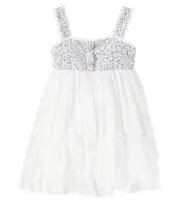 [Patachou] Patachou Tweed and chiffon dress Y 14 white