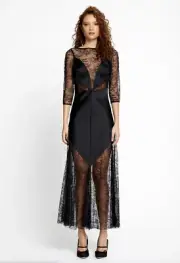 BNWT ALICE MCCALL BLACK BLACK BEAUTY MIDI DRESS - SIZE 8 AU/2 US (RRP $395)