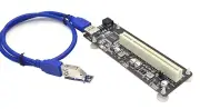 PCI-express 1x to single PCI slot expansion card ASM1083 chip+USB3.0 cable