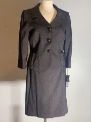 Tahari Arthur S. Levine Blazer Skirt Set Womens 3 Button Pockets Lined, SIZE 10