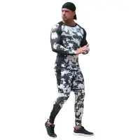 在飛比找Yahoo!奇摩拍賣優惠-運動套裝男騎行服廠家直銷高彈性健身服男式休閑運動套裝三件套