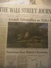 The Wallstreet Journal Tuesday March 1 2022. Assault Intensifies as Talks End.