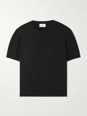 [SAINT LAURENT] SAINT LAURENT - Cropped Wool T-shirt - Black - M M Black