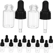 OATIPHO 20Pcs Transparent Mini Dropper Bottles with Fine Capped Lids for Essential Oils and Storage Travel Liquid Containers for Convenient and Leak
