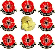 [rhungift] 4/8/100Pack-Metal Poppy Flower Brooch Pins New Lest We Forget Pins Veterans Day Poppies Bulk Memorial Day Remembrance Day lapel pin Souvenir Gifts