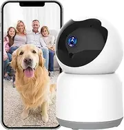 ADVWIN WiFi Security Smart Camera Indoor Pet Dog Camera, Home Security Wireless IP Camera, Supports 2.4G&5G WiFi, Motion/Sound Tracking, Night Vision, 2-Way Audio, Works with Alexa & Google Assistant