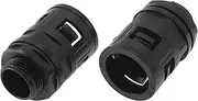 X AUTOHAUX M20x1.5 Cable Glands 21.2mm / 0.83" Bellows Quick Connector Straight PA6 Nylon Black 2 Pcs