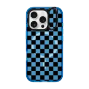 iPhone 16 Pro Impact Ring Stand Case MagSafe Compatible Black Checkered Pattern