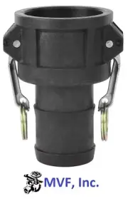 3" Type C, Camlock Female Coupler x Hose Barb Polypropylene Hose Fitting C300PP