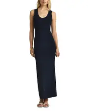 St. John Scoop Neck Rib Knit Dress