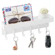 Magnetic Key Holder Wall Mount, Compact Metal Key Rack with Tray, 6 Hooks, 2 ...