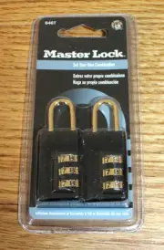 2-pk Master Lock 646T Set Your Own 3-Digit Combination Lock Small Locker Luggage