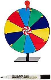Daiilg 12In Tabletop Prize Wheel Board Game Turntable with Dry Erase Pen for Fortune Game Board Game