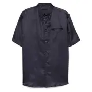 [Prada] Prada Silk Shirt XL BLUE