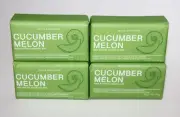 LOT (4) BATH & BODY WORKS CUCUMBER MELON BAR SOAP SHEA BUTTER CLEANSING BAR 5 OZ