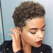 Short Kinky Curly Haircuts Short Curly Synthetic Wigs for Black Women Women Wigs (Brown, 3CM)