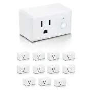 15-Amp Indoor Alexa/Google Assistant Compatible Wi-Fi Smart Home Plug 12-Pack
