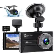 1080P Dash Cam Front and Rear with 32GB SD Card, Dual Dash Camera for Cars, 3...