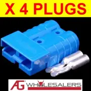 4 x BLUE ANDERSON COMPATIBLE 50 AMP PLUG CONNECTORS JOINER 12V DUAL BATTERY 50a