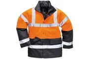 Portwest Unisex Hard-wearing Hi Vis Traffic Jacket / Safetywear / Workwear (Pack of 2) (Orange/Navy) - UTRW6885