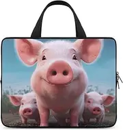 Laptop Case Sleeve Shockproof Computer Carrying Bag Funny Cute Pig Laptop Bag Tote Lightweight Notebook Case Cover Traveling Briefcase Handle Bags for Travel Business 17inch, Funny Cute Pig, 17inch