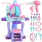 Lehoo Castle Kids Vanity Table and Chair Set, Girls Makeup Table with Mirror ...
