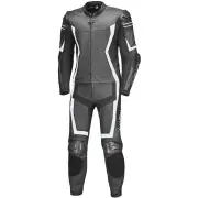 Street-Rocket Pro Black White 2PC Leather Motorcycle Suit