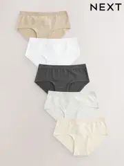 White/Charcoal Grey/Oatmeal Hipster Briefs 5 Pack (2-16yrs) (407118) | $20 - $28