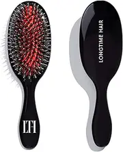 LONGTIME HAIR® Hair Brush for Extensions, Care Brush for Hair Extensions, Wig and Toupees, Natural Boar Bristles and Nylon Bristles, Ideal for Detangling and Caring for Real Hair Extensions