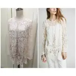 出清 FREE PEOPLE EMBROIDERED 蕾絲刺繡圖騰罩衫 米白 E