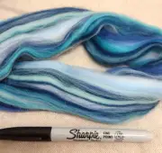 Merino Wool Blended Combed Top Roving Spinning Felting Galaxy Blue Aqua Multi