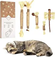 Catnip Toys Cat Toy Natural Silvervine Sticks, Catnip Cat Chew Sticks for Teeth Cleaning, Matatabi Kitten Dental Interactive Toy for Cats