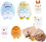 Plush Catnip Toys - Set of 6 Plush Cat Teething Toys | Soft Interactive Entertaining Dolls with Squeaky Bell for Indoor Play and Boredom