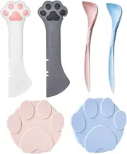 mwellewm 6Pcs Pet Food Can Supplies Set 2Pcs Universal Silicone Can Covers Cat Can Lids 2Pcs Multifuctional Mini Spatula Pet Can Opener and 2Pcs Dog Spoons for Pets Dogs Cats Feeding Can