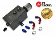 Universal 3L Aluminum oil catch can tank with breather & filter drain tap Black (for: Nissan)