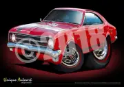 HOLDEN HK Monaro Cartoon Prints - HK GTS Aussie Muscle Car Drawing ( 6 Colours )